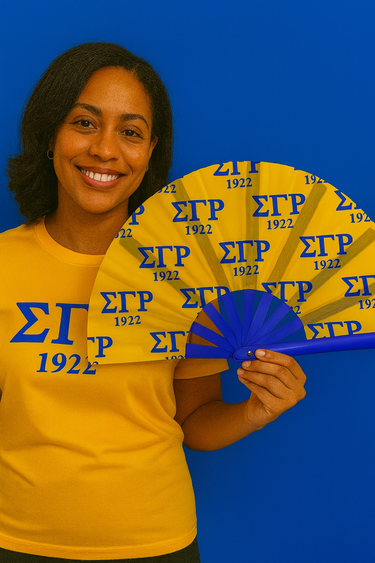 Sigma Gamma Rho (ΣΓΡ) Sorority Hand Fan